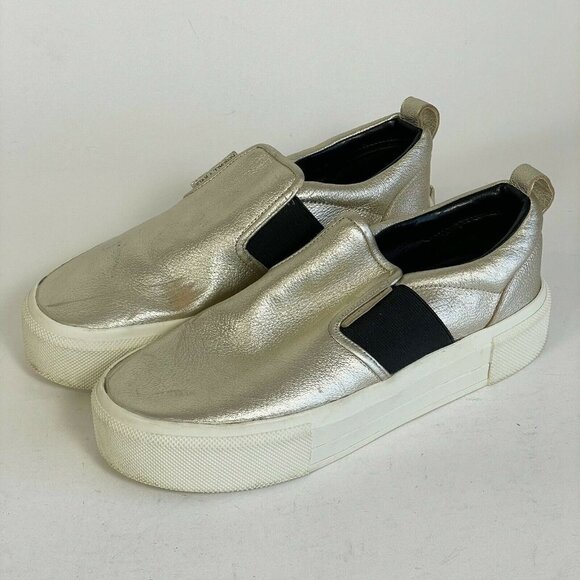 Kendal + Kylie Women Tenley Platform Sneakers Slip On Metallic Gold 8.5M Leather - Picture 5 of 11